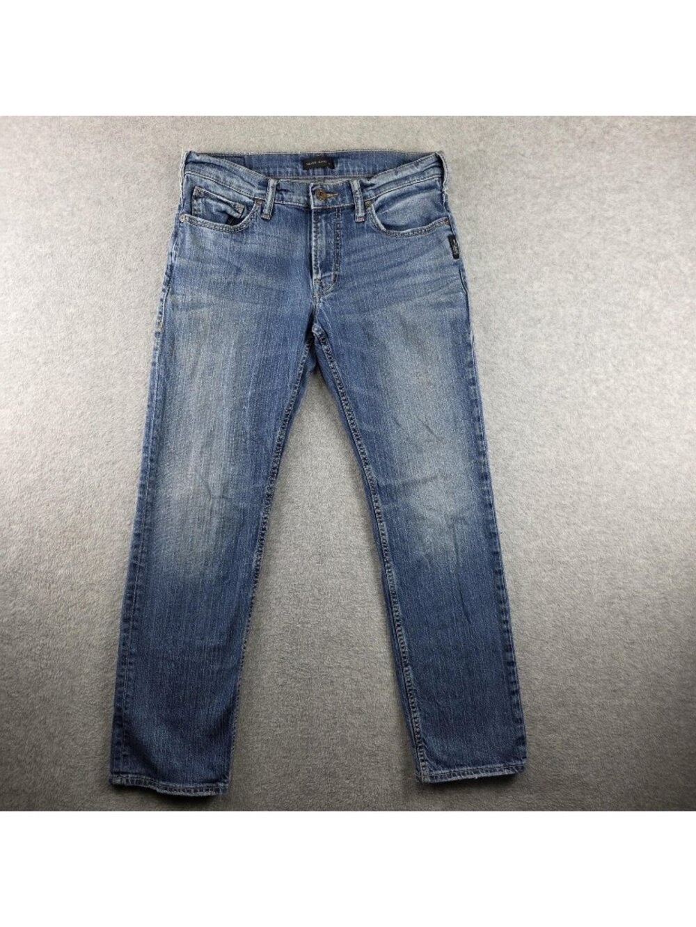 Silver Jeans Allan Jeans Mens 30x32 Blue Slim Straight Stretch Light Wash